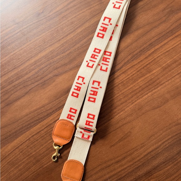 Clare V Ciao Crossbody Strap in Natural/Poppy - Picture 3 of 6